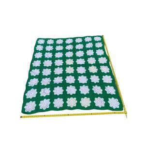 Granny Square Afghan Throw Blanket Crochet Handmade Christmas Snowflake 52 x 62